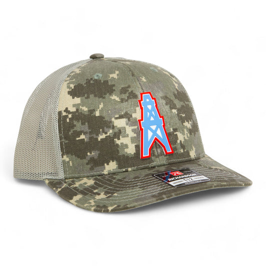 Houston Oilers 3D Snapback Trucker Hat- Military Digital Camo