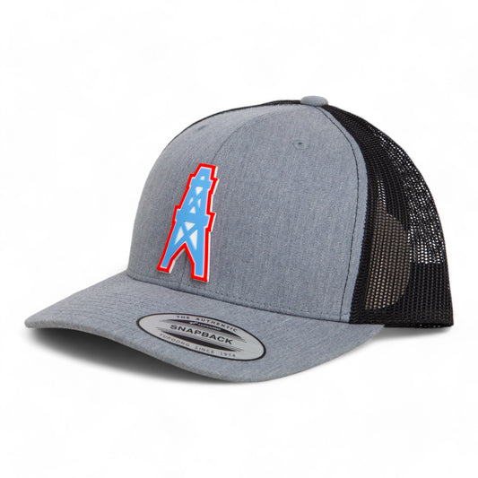 Houston Oilers 3D YP Snapback Trucker Hat- Heather Grey/ Black