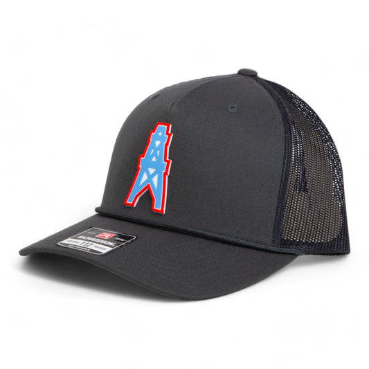 Houston Oilers 3D Snapback Trucker Rope Hat- Charcoal