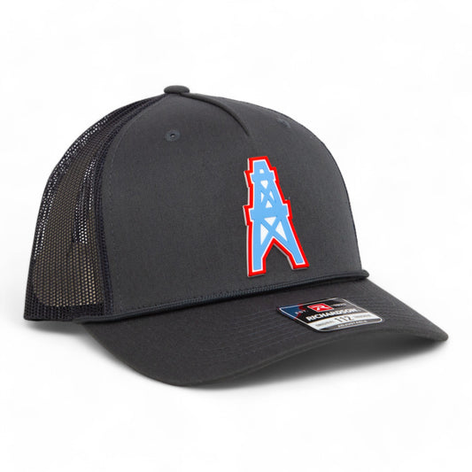 Houston Oilers 3D Snapback Trucker Rope Hat- Charcoal