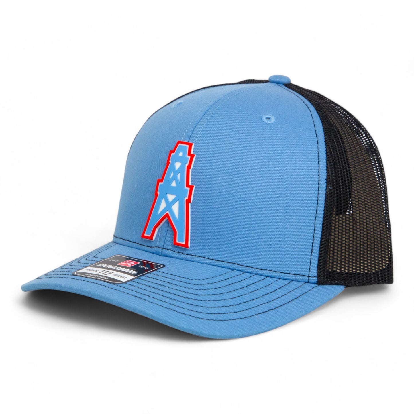 Houston Oilers 3D Snapback Trucker Hat- Columbia Blue/ Black