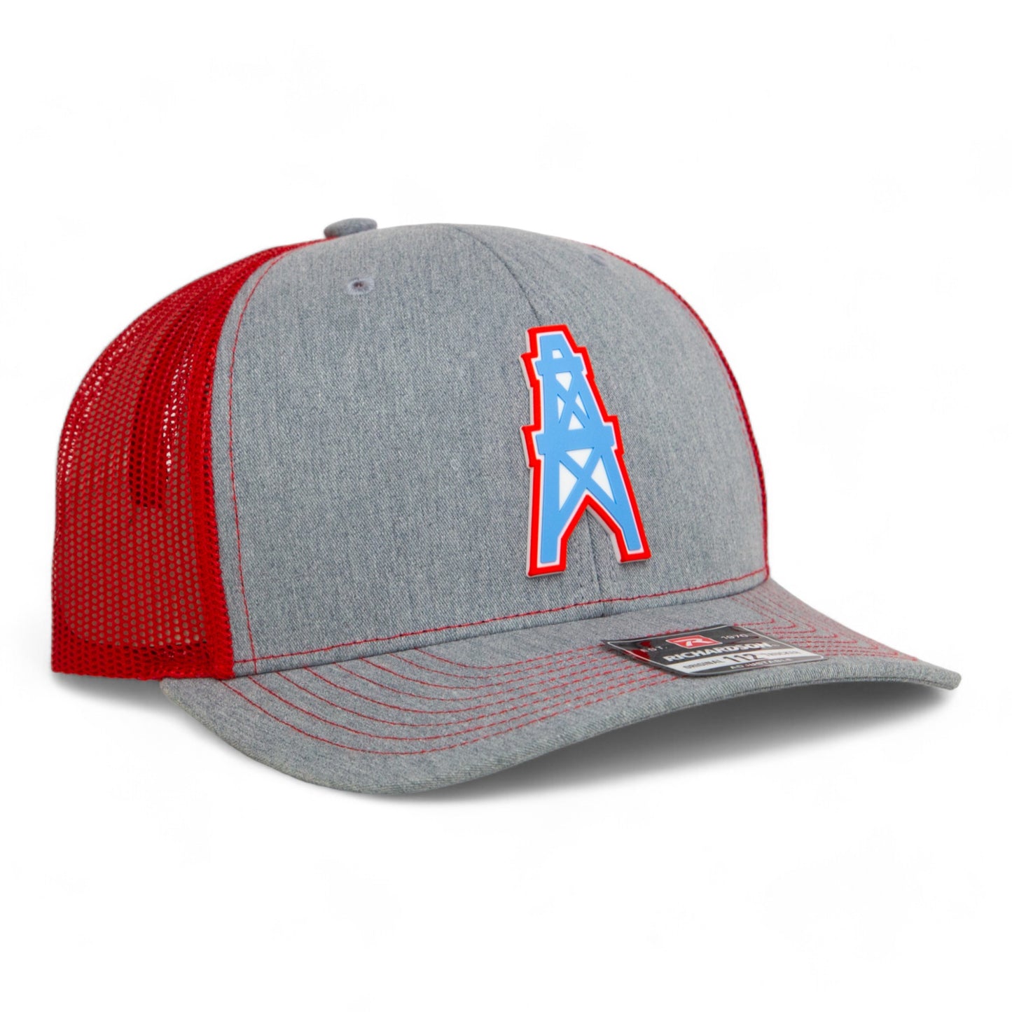 Houston Oilers 3D Snapback Trucker Hat- Heather Grey/ Red