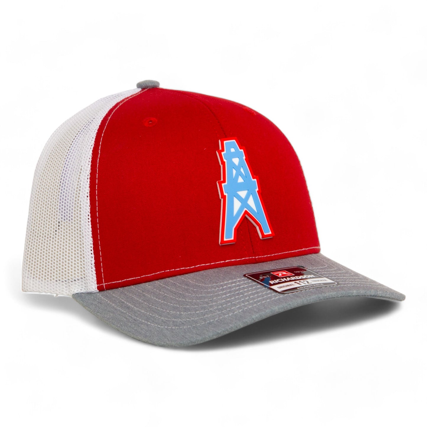 Houston Oilers 3D Snapback Trucker Hat- Red/ White/ Heather Grey