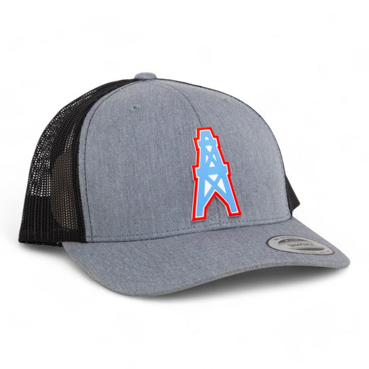 Houston Oilers 3D YP Snapback Trucker Hat- Heather Grey/ Black