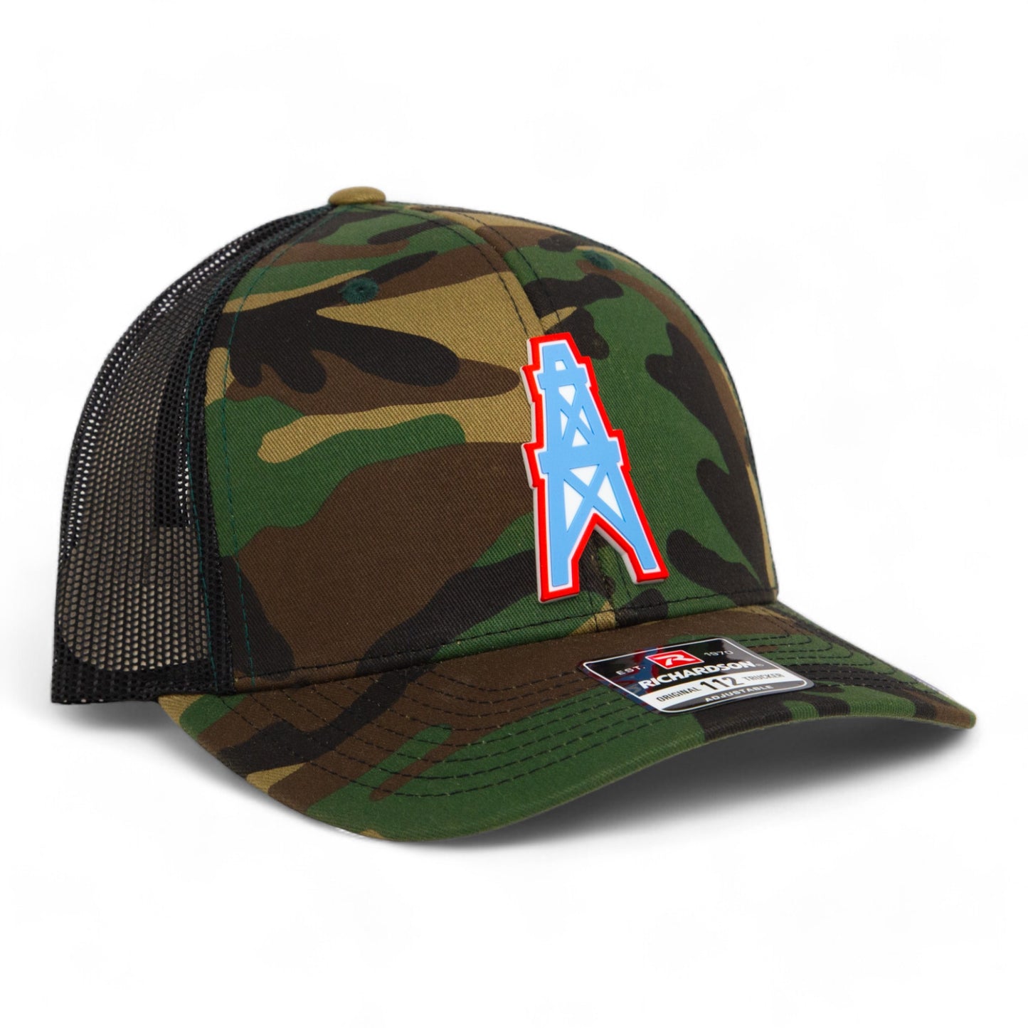 Houston Oilers 3D Snapback Trucker Hat- Army Camo/ Black