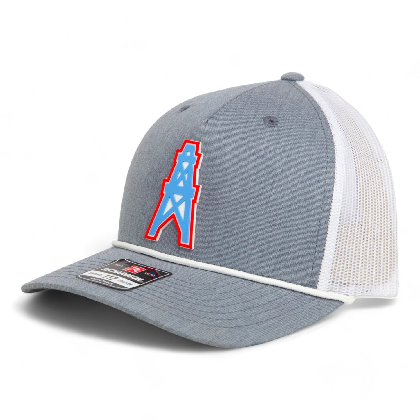 Houston Oilers 3D Snapback Trucker Rope Hat- Heather Grey/ White