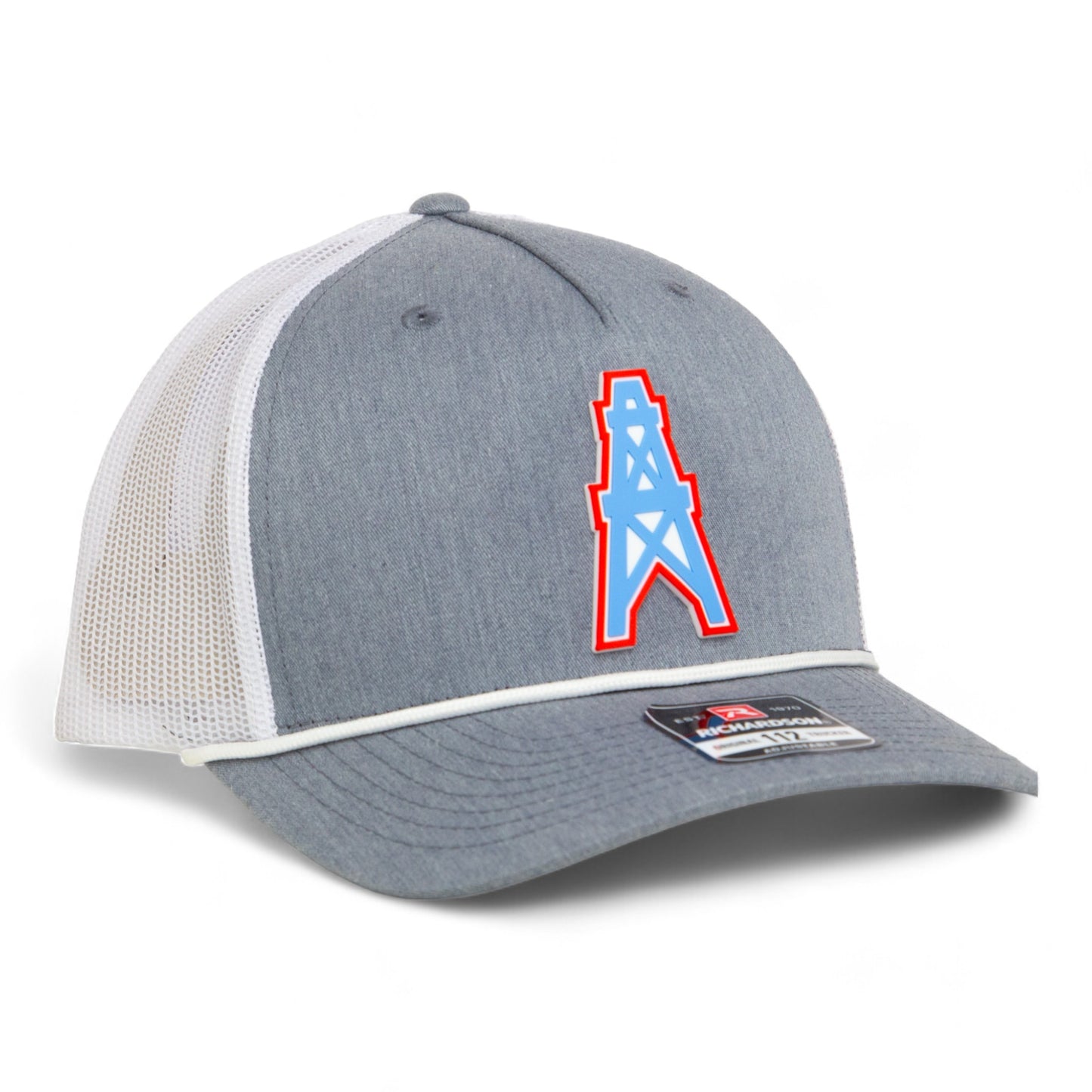 Houston Oilers 3D Snapback Trucker Rope Hat- Heather Grey/ White