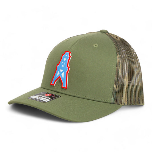 Houston Oilers 3D Snapback Trucker Hat- Loden/ Green Camo