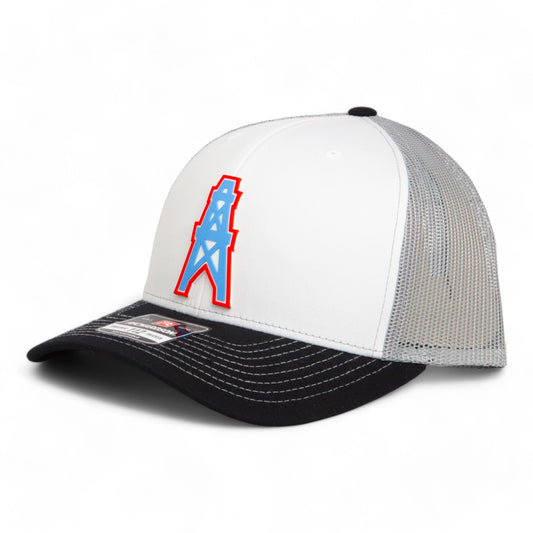 Houston Oilers 3D Snapback Trucker Hat- White/ Silver/ Black