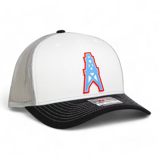 Houston Oilers 3D Snapback Trucker Hat- White/ Silver/ Black