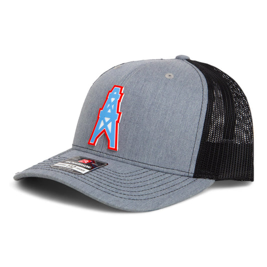 Houston Oilers 3D Snapback Trucker Hat- Heather Grey/ Black