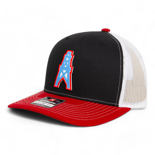 Houston Oilers 3D Snapback Trucker Hat- Black/ White/ Red