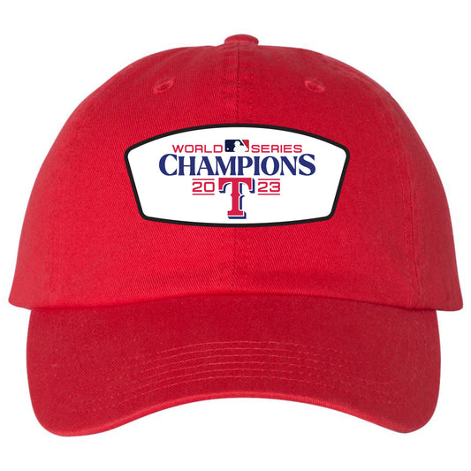 Champion Texas Rangers 2023 World Series Champion 3D Dad Hat- Red - Ten Gallon Hat Co.