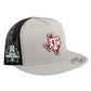 Texas A&M Aggies 2024 Men's College World Series 3D YP Snapback Flat Bill Trucker Hat- Silver/ Black