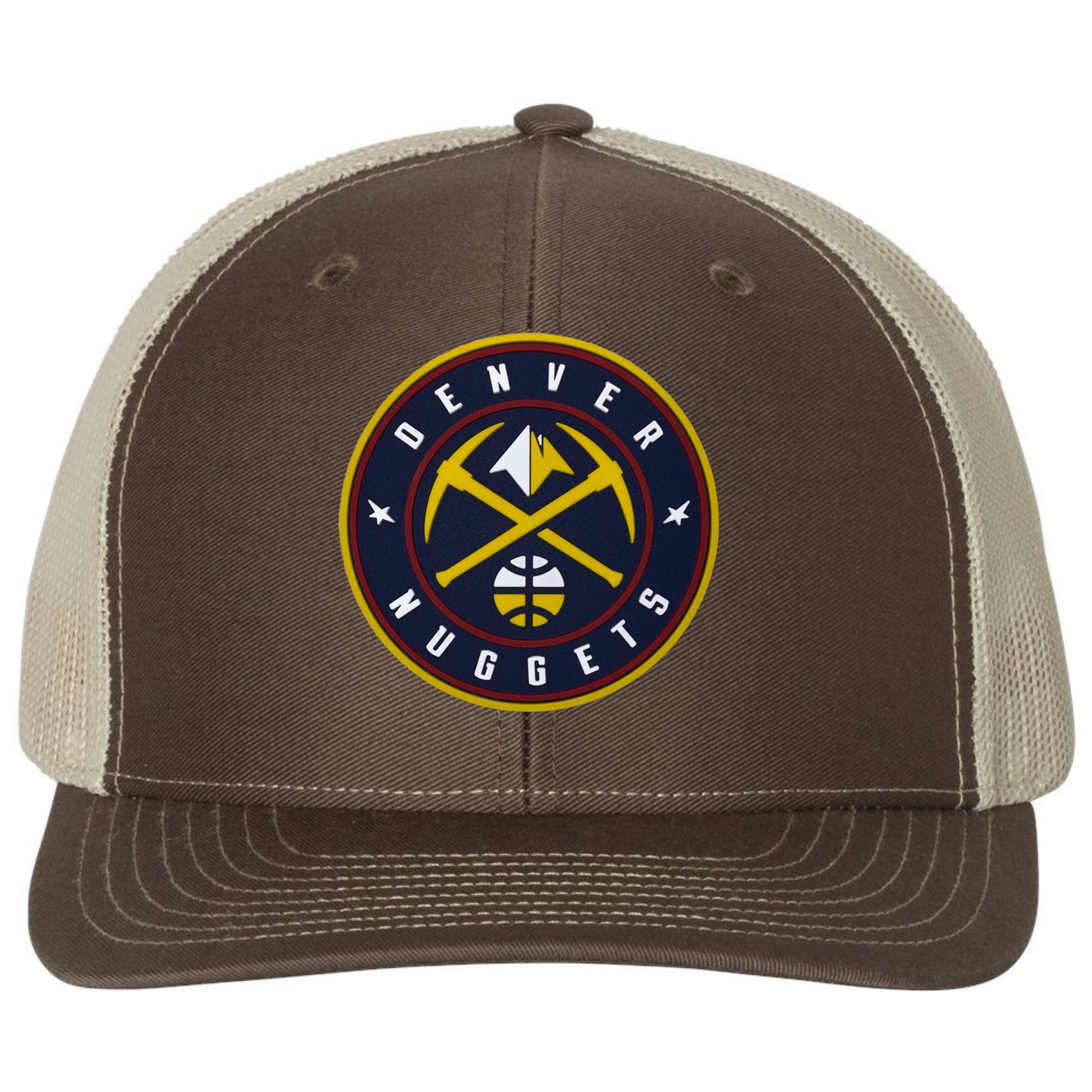Denver Nuggets 3D Patch Snapback Trucker Hat- Brown/ Khaki - Ten Gallon Hat Co.