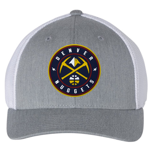 Denver Nuggets 3D Fitted Trucker with R-Flex- Heather Grey/ White - Ten Gallon Hat Co.