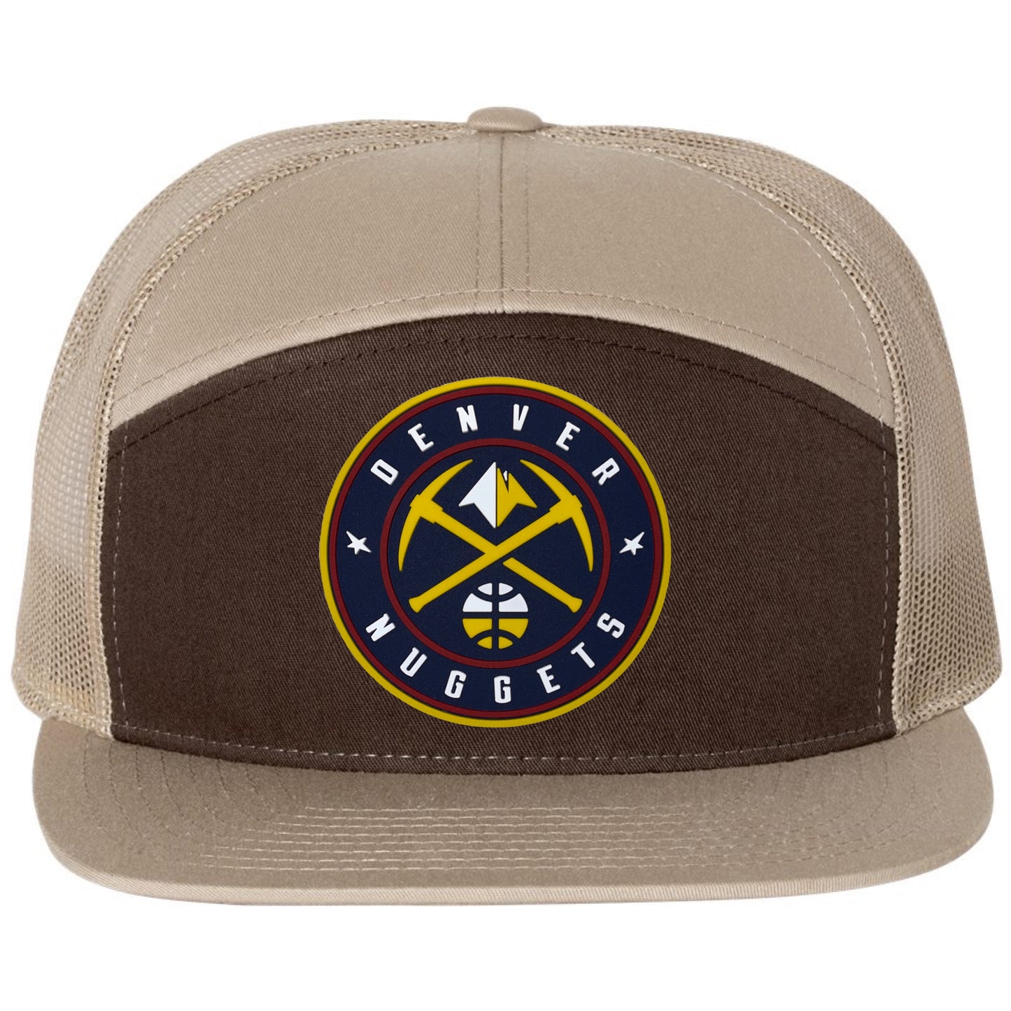 Denver Nuggets 3D Snapback Seven-Panel Trucker Hat- Brown/ Khaki - Ten Gallon Hat Co.