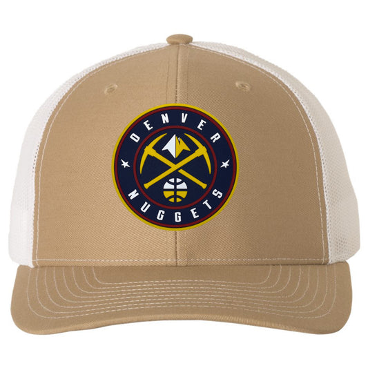 Denver Nuggets 3D PVC Patch Hat- Khaki/ White - Ten Gallon Hat Co.