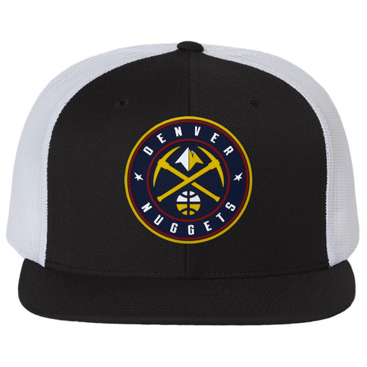 Denver Nuggets 3D PVC Patch Wool Blend Flat Bill Hat- Black/ White - Ten Gallon Hat Co.