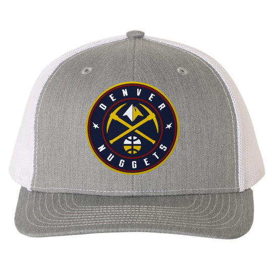 Denver Nuggets 3D PVC Patch Hat- Heather Grey/ White - Ten Gallon Hat Co.