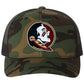 Florida State Seminoles 3D YP Snapback Trucker Hat- Army Camo/ Black - Ten Gallon Hat Co.