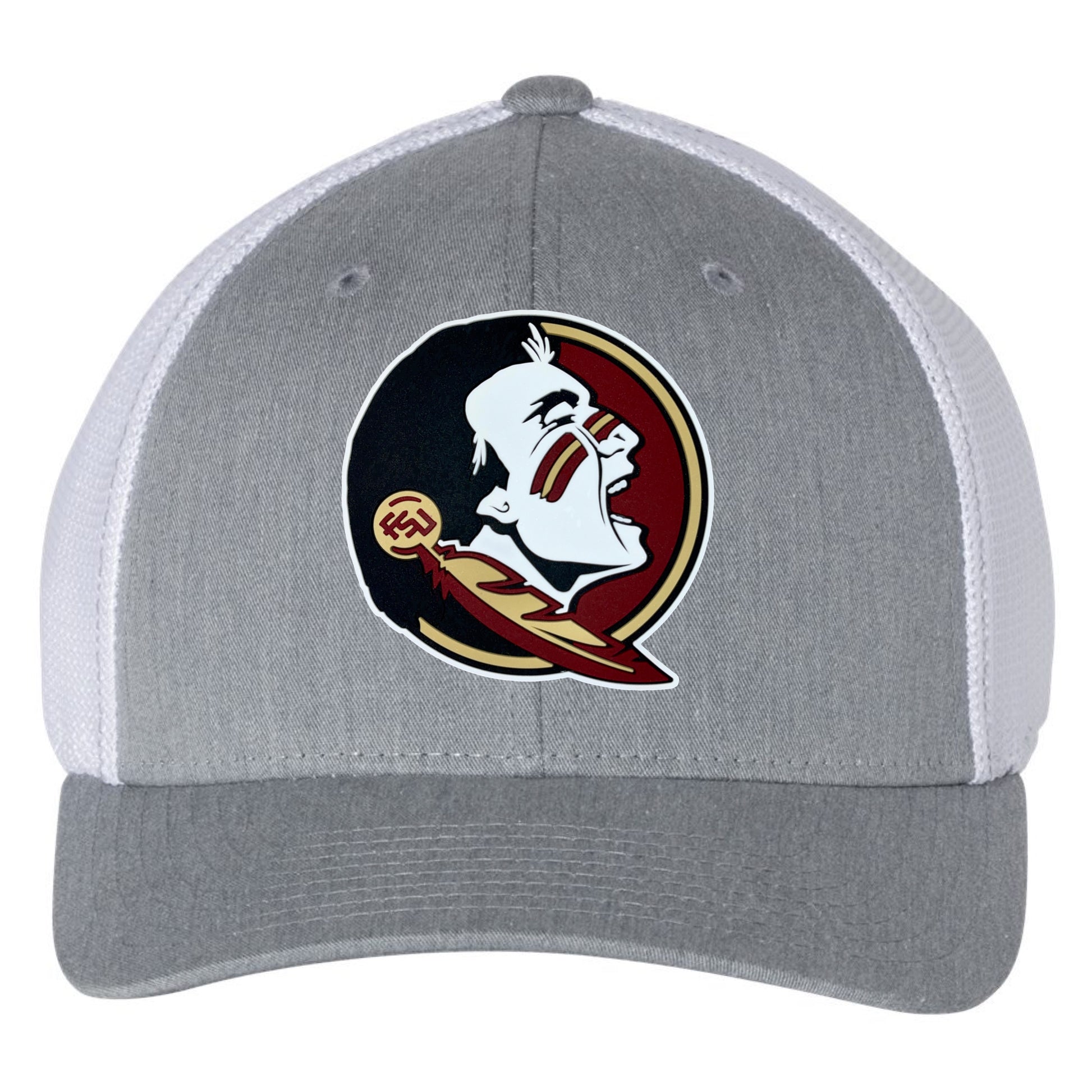 Florida State Seminoles 3D Fitted Trucker with R-Flex- Heather Grey/ White - Ten Gallon Hat Co.