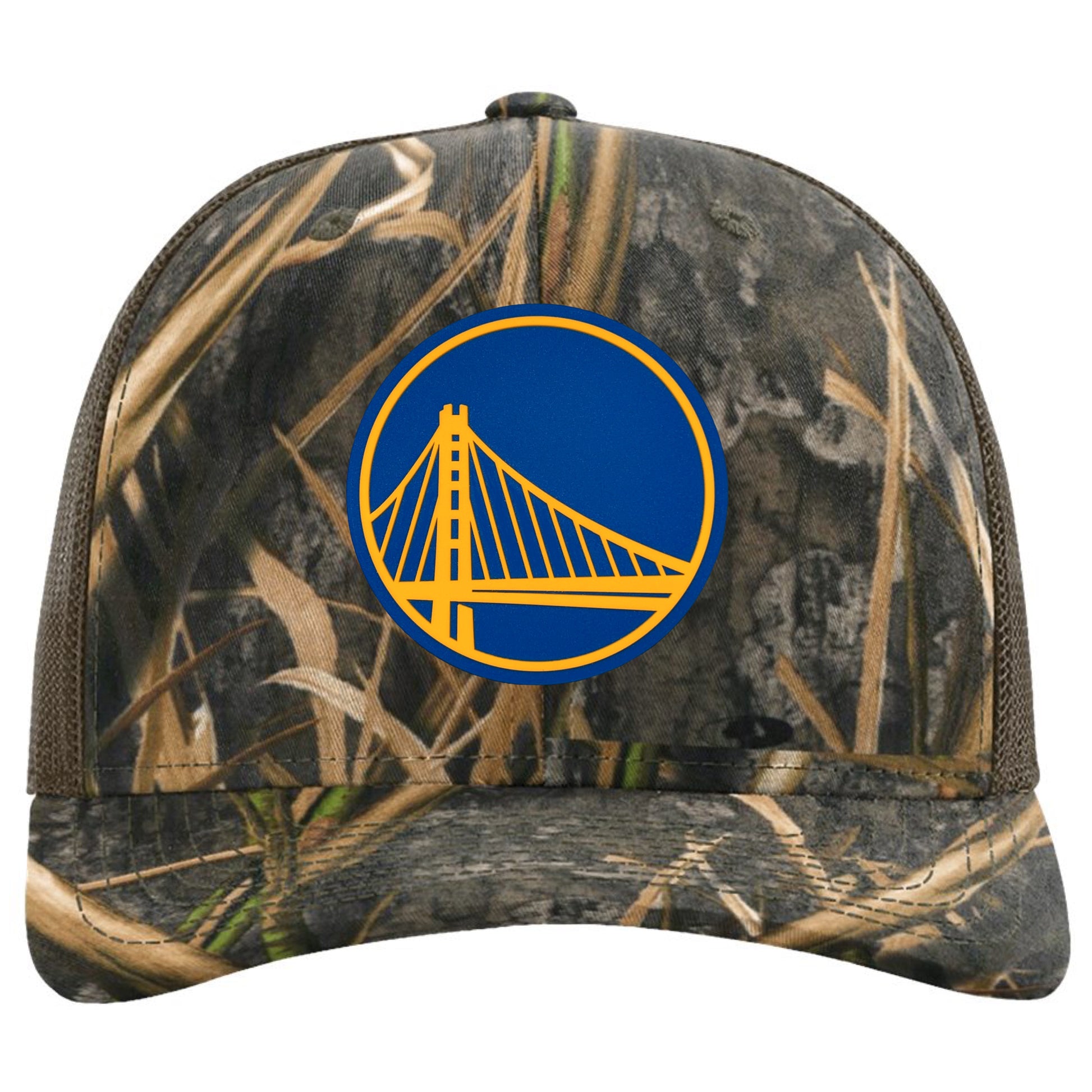 Golden State Warriors 3D Patterned Snapback Trucker Hat- Mossy Oak Habitat/ Brown - Ten Gallon Hat Co.