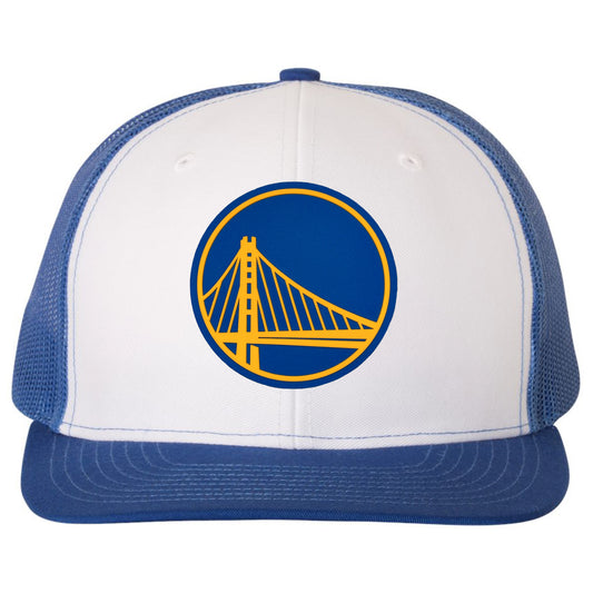 Golden State Warriors 3D Snapback Trucker Hat- White/ Royal - Ten Gallon Hat Co.