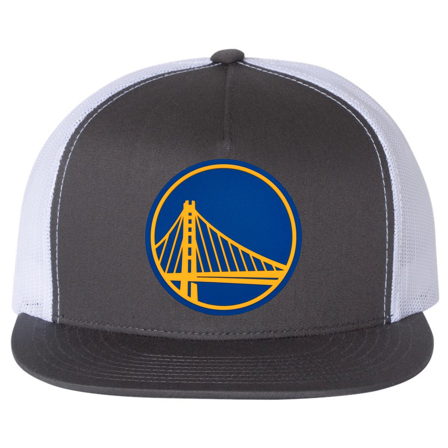 Golden State Warriors 3D YP Snapback Flat Bill Trucker Hat- Charcoal/ White - Ten Gallon Hat Co.