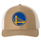 Golden State Warriors 3D Snapback Trucker Hat- Khaki/ White - Ten Gallon Hat Co.