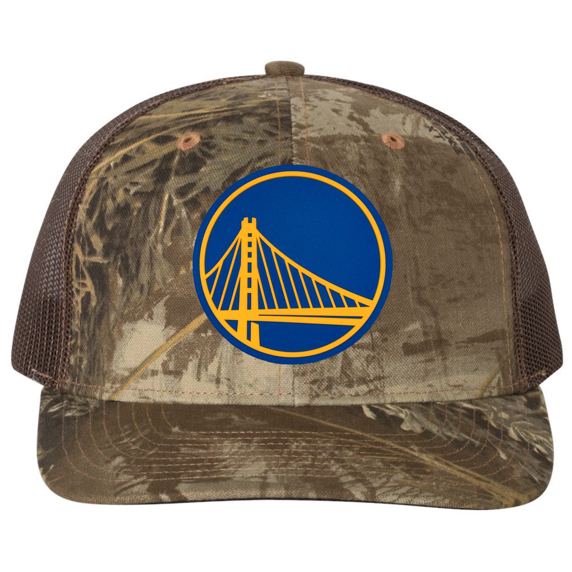 Golden State Warriors 3D Snapback Trucker Hat- Realtree Max-1/ Brown - Ten Gallon Hat Co.