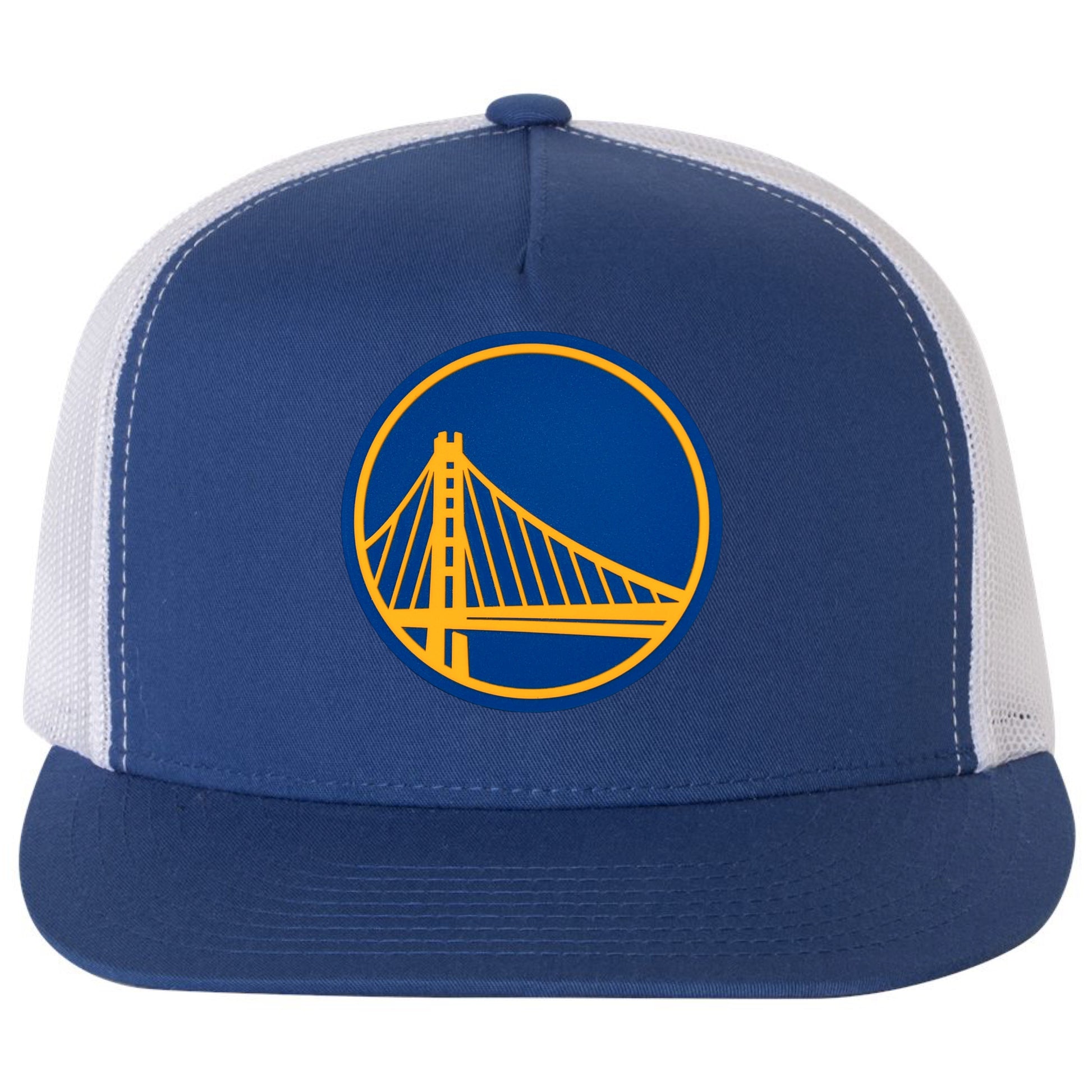 Golden State Warriors 3D YP Snapback Flat Bill Trucker Hat- Royal/ White - Ten Gallon Hat Co.