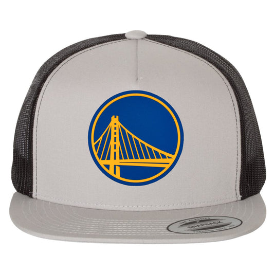 Golden State Warriors 3D YP Snapback Flat Bill Trucker Hat- Silver/ Black - Ten Gallon Hat Co.