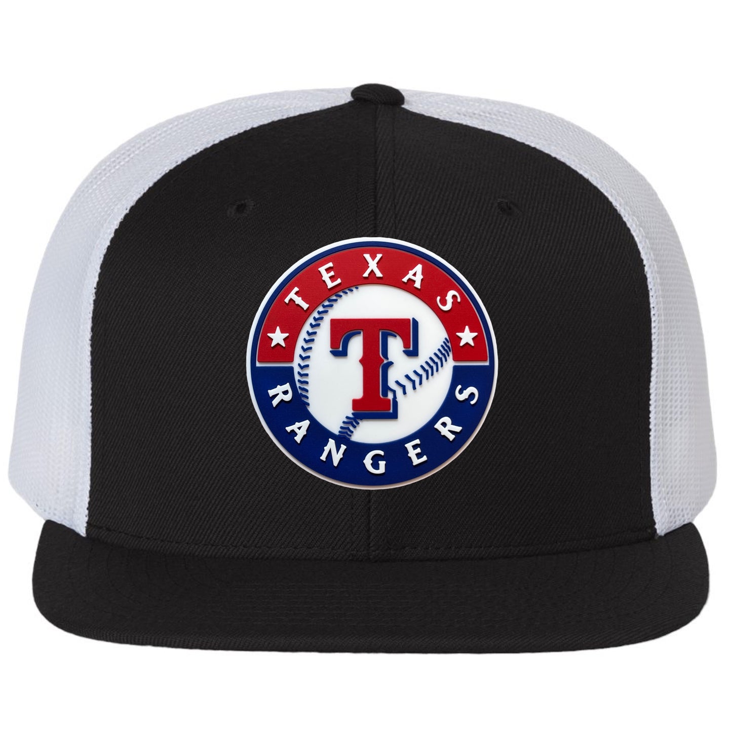 Texas Rangers 2023 World Series 3D PVC Patch Wool Blend Flat Bill Hat- Black/ White - Ten Gallon Hat Co.
