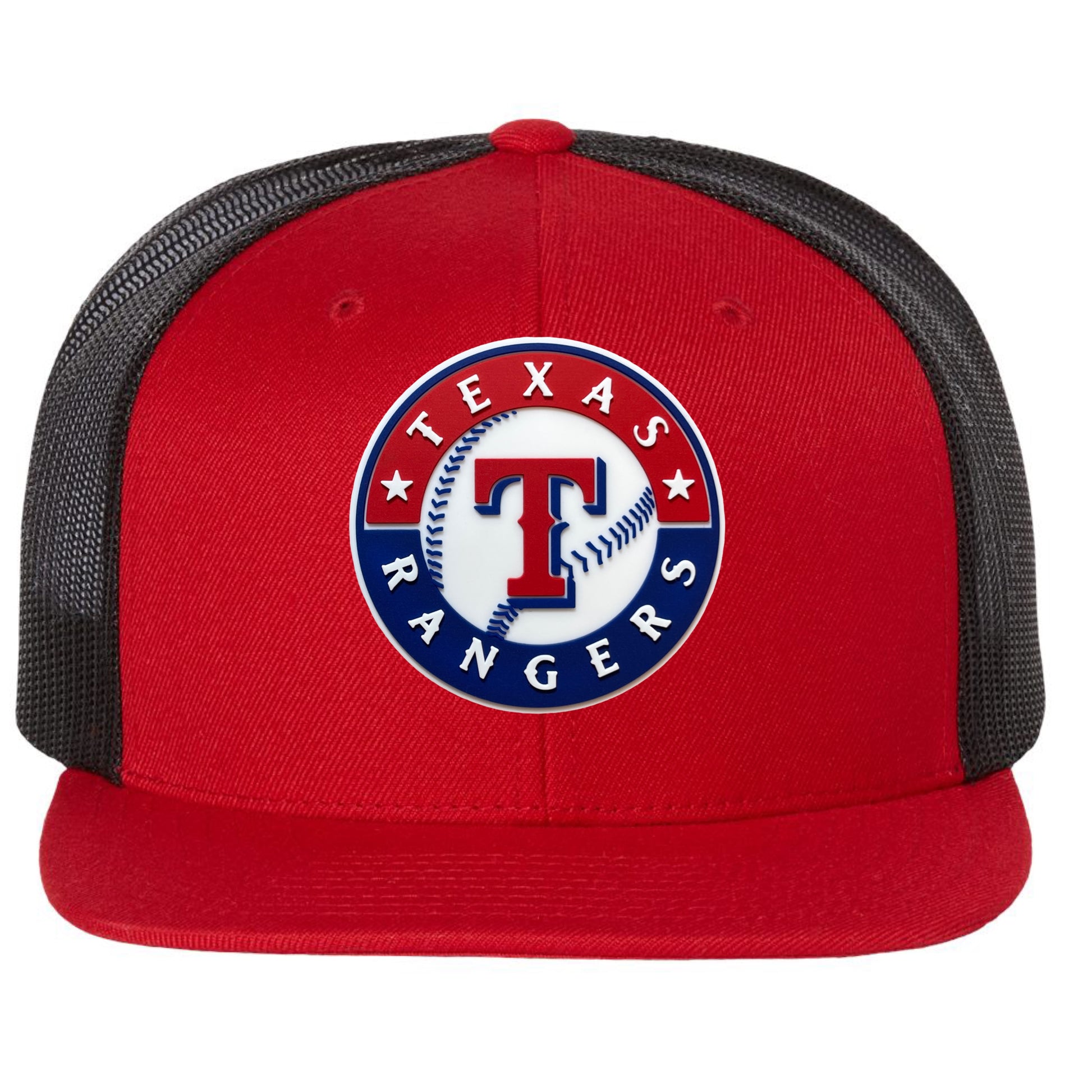 Texas Rangers 2023 World Series 3D PVC Patch Wool Blend Flat Bill Hat- Red/ Black - Ten Gallon Hat Co.