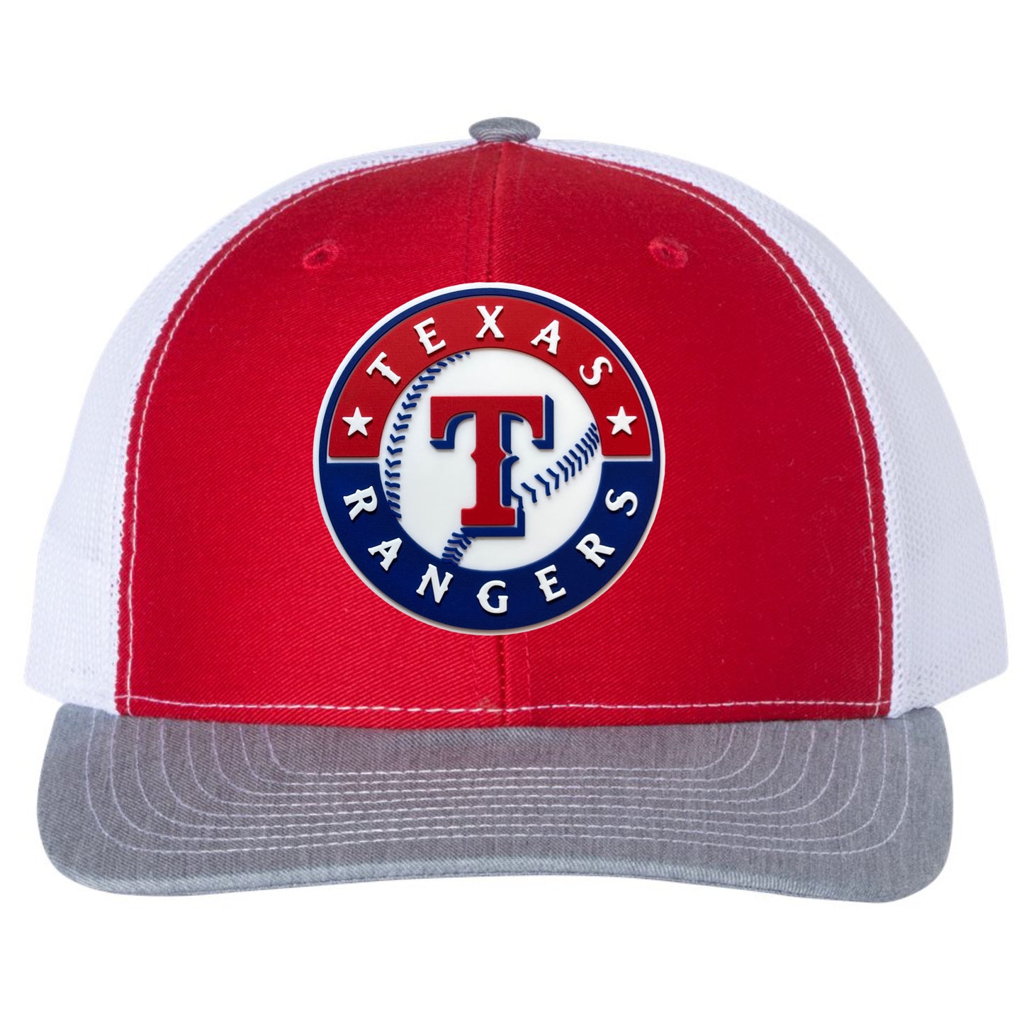 Texas Rangers 2023 World Series 3D Snapback Trucker Hat- Red/ White/ Heather Grey - Ten Gallon Hat Co.
