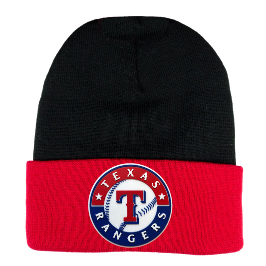 Texas Rangers 2023 World Series 3D 12 in Knit Beanie- Black/ Red - Ten Gallon Hat Co.