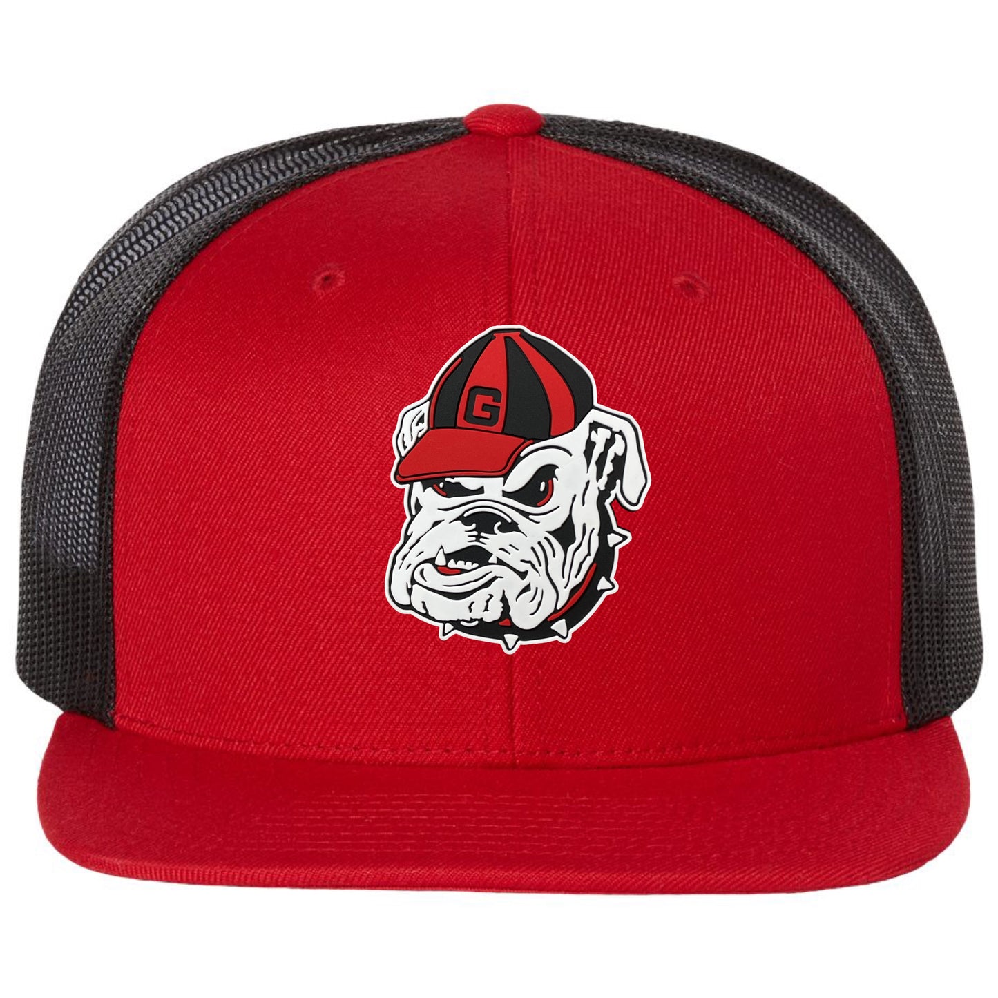 Georgia Bulldogs Vintage 3D Logo Wool Blend Flat Bill Hat- Red/ Black - Ten Gallon Hat Co.