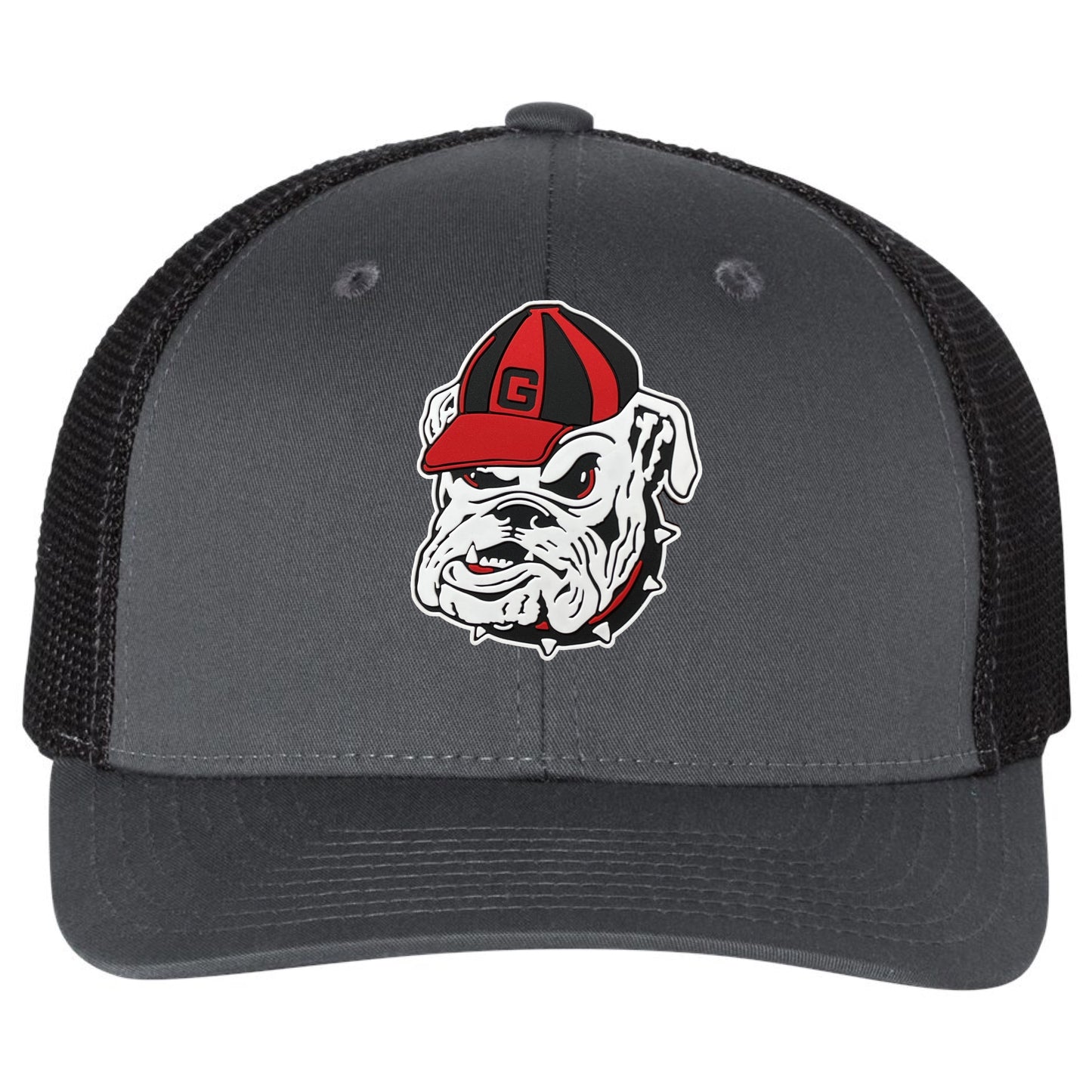 Georgia Bulldogs Vintage 3D Logo Snapback Trucker Hat- Charcoal/ Black - Ten Gallon Hat Co.
