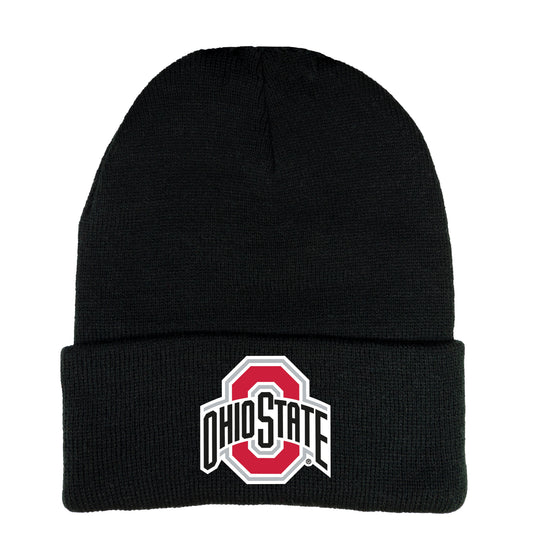 Ohio State Buckeyes 3D 12 in Knit Beanie- Black - Ten Gallon Hat Co.