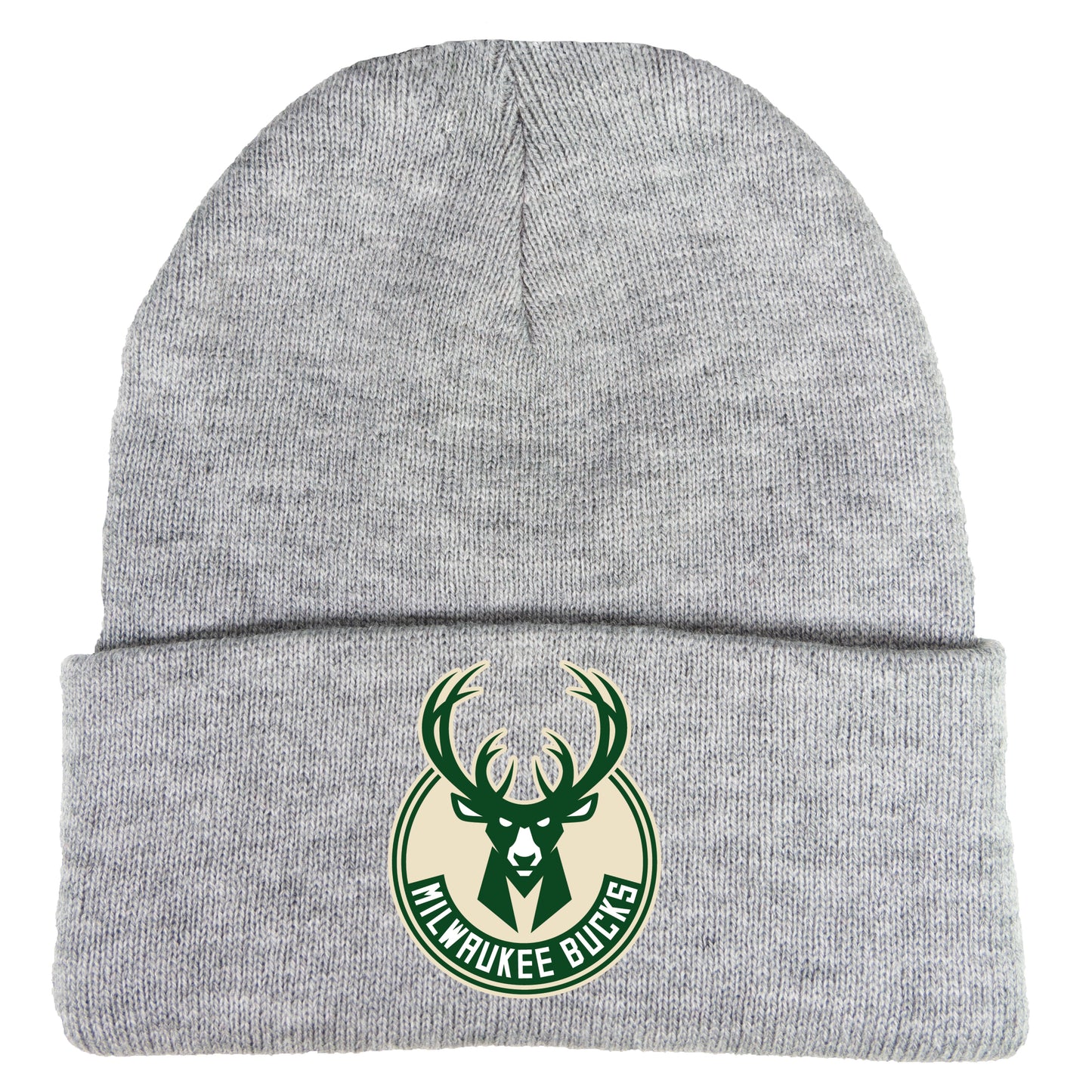 Milwaukee Bucks 3D 12 in Knit Beanie- Heather Grey - Ten Gallon Hat Co.