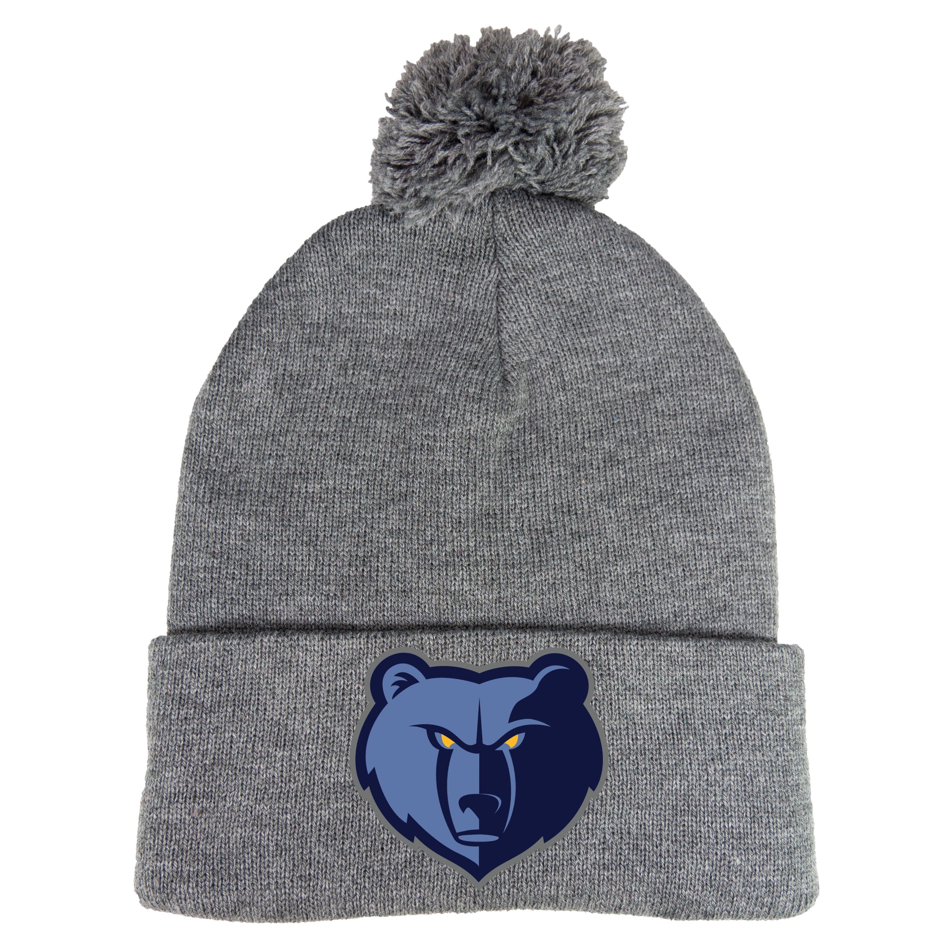 Memphis Grizzlies 3D 12 in Knit Pom-Pom Top Beanie- Dark Heather Grey - Ten Gallon Hat Co.