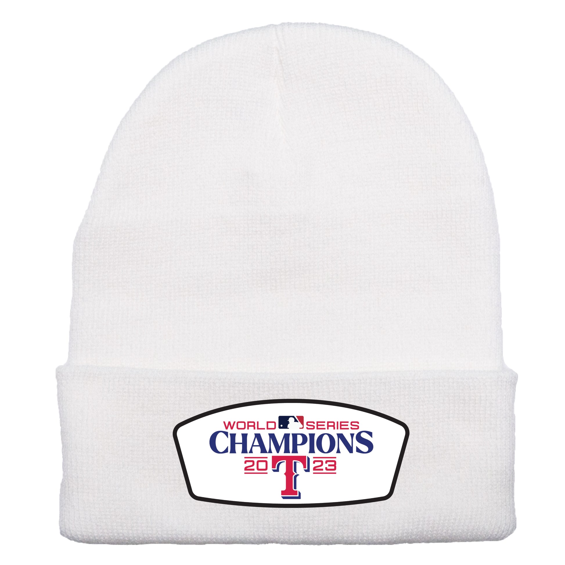 Texas Rangers 2023 World Series Champions 3D 12 in Knit Beanie- White - Ten Gallon Hat Co.