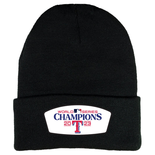 Texas Rangers 2023 World Series Champions 3D 12 in Knit Beanie- Black - Ten Gallon Hat Co.