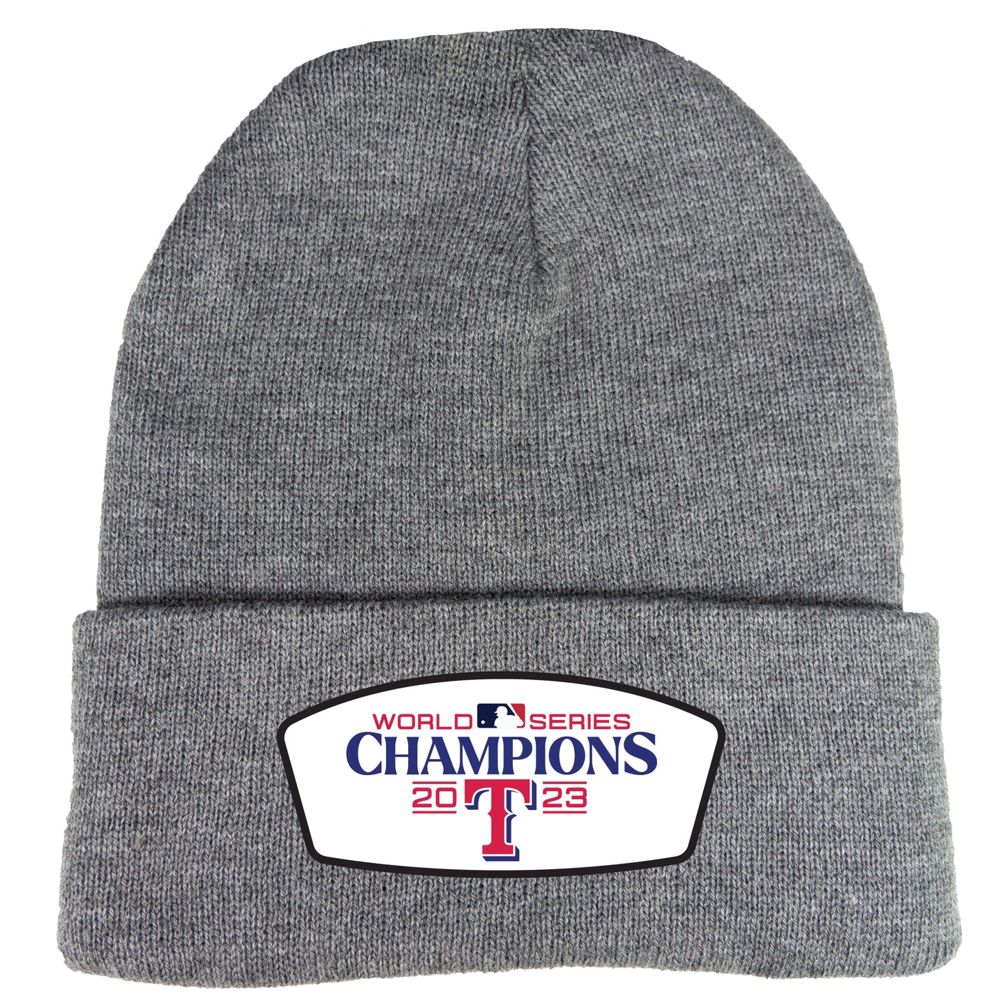 Texas Rangers 2023 World Series Champions 3D 12 in Knit Beanie- Dark Heather Grey - Ten Gallon Hat Co.