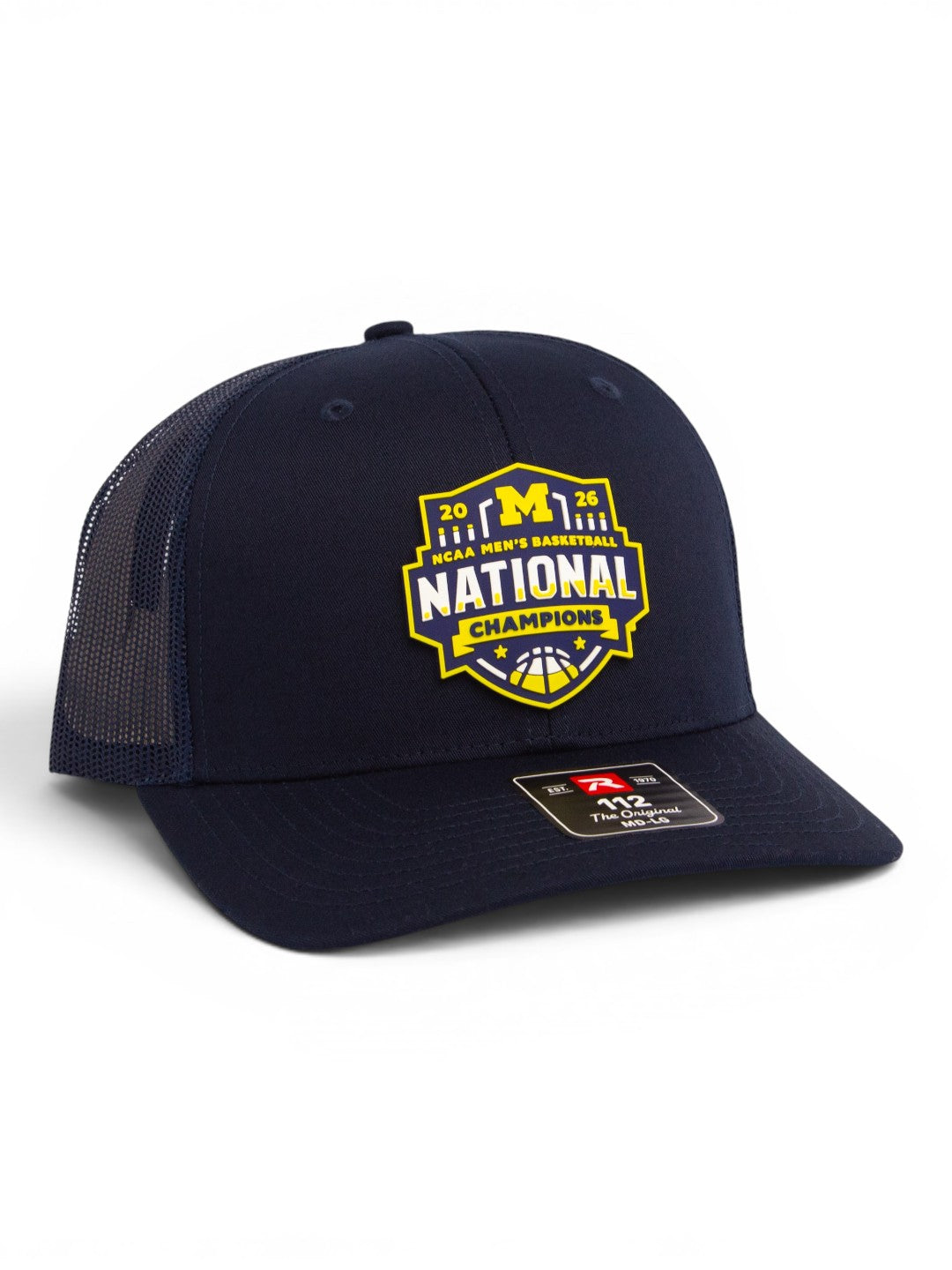 Michigan Wolverines 2026 Basketball National Champions 3D Snapback Trucker Hat- Navy