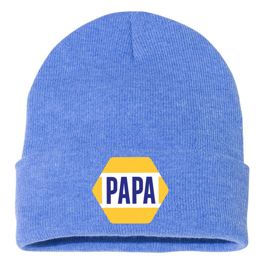 PAPA Know How 3D 12 in Knit Beanie- Heather Royal - Ten Gallon Hat Co.