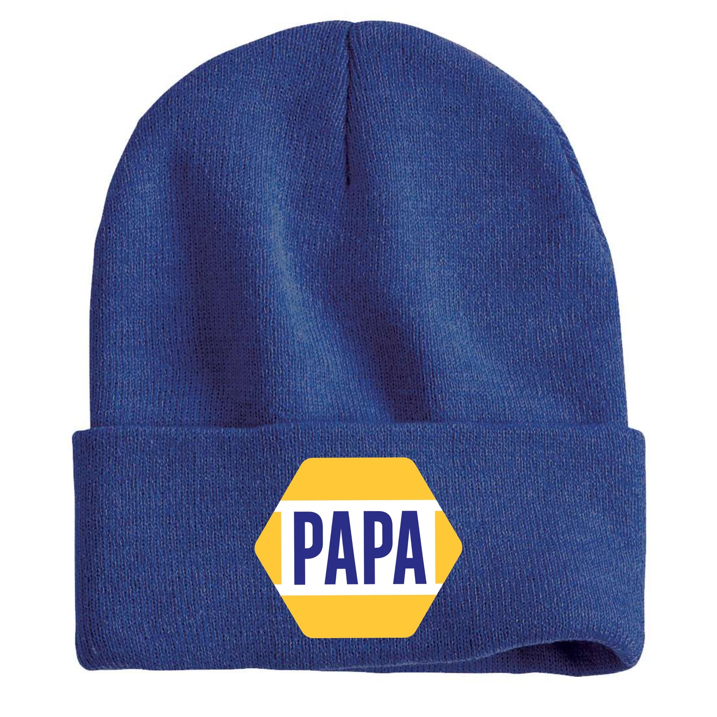 PAPA Know How 3D 12 in Knit Beanie- Heather Dark Royal - Ten Gallon Hat Co.
