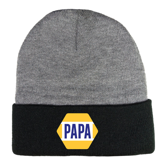 PAPA Know How 3D 12 in Knit Beanie- Dark Heather Grey/ Black - Ten Gallon Hat Co.