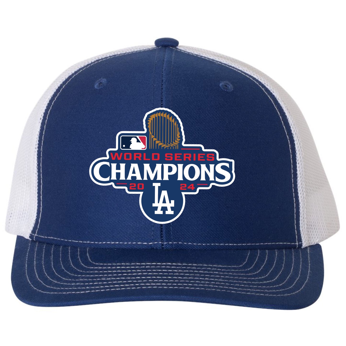 Los Angeles Dodgers 2024 World Series Champions 3D Snapback Trucker Hat- Royal/ White